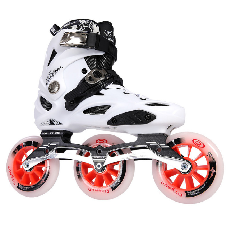 Speed Skates 3X110mm Original ROSELLE RX6 Inline Skate Shoes Street Speed Fight Race Big Wheel Fast