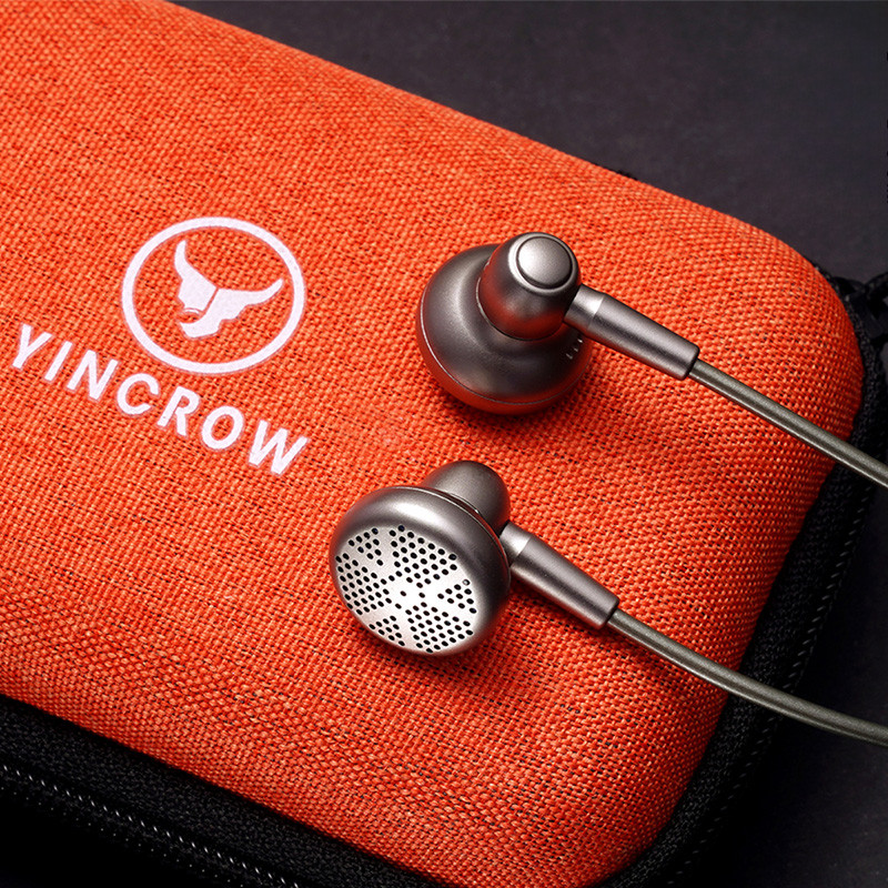 Yincrow Flat-Head Earbud 14.8mm Self-Developed Driver Wired Earphone Aluminum Alloy Shell HiFi Audio