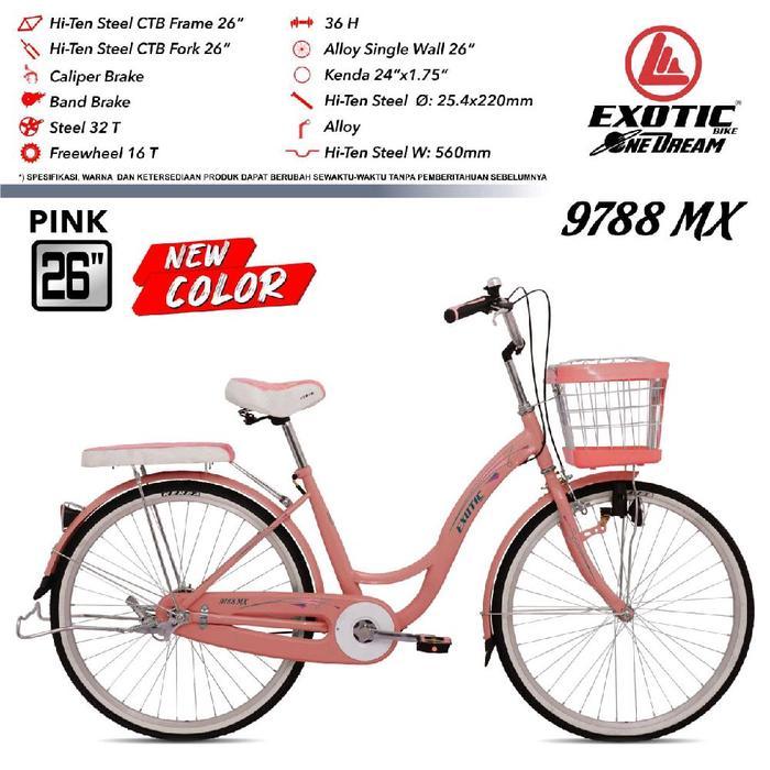 City Bike EXOTIC 9788 MX Ukuran 26 - pink, 20 (anak-anak)