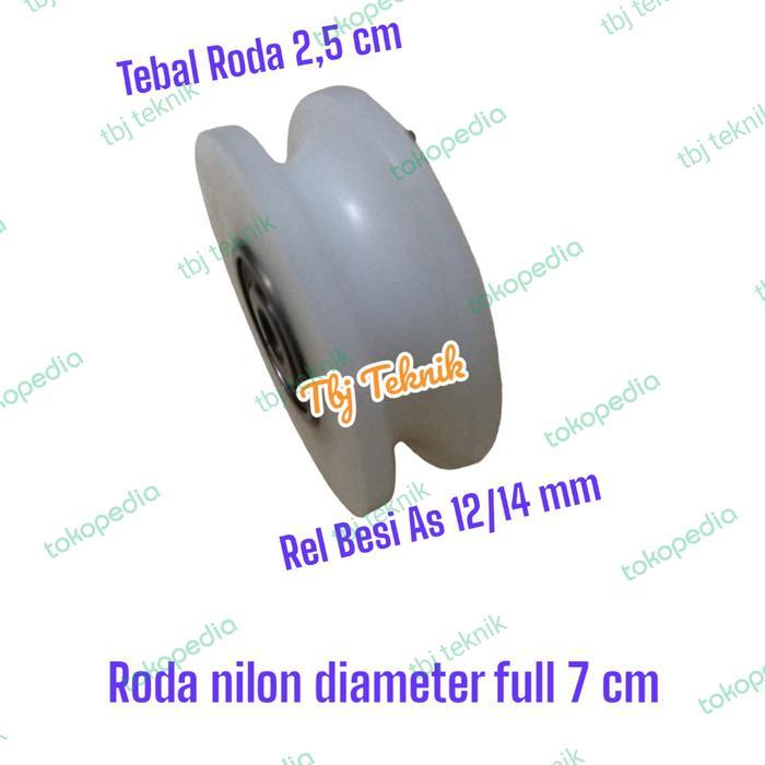Terlaris - roda pagar nilon 7 cm tanpa rumah roda