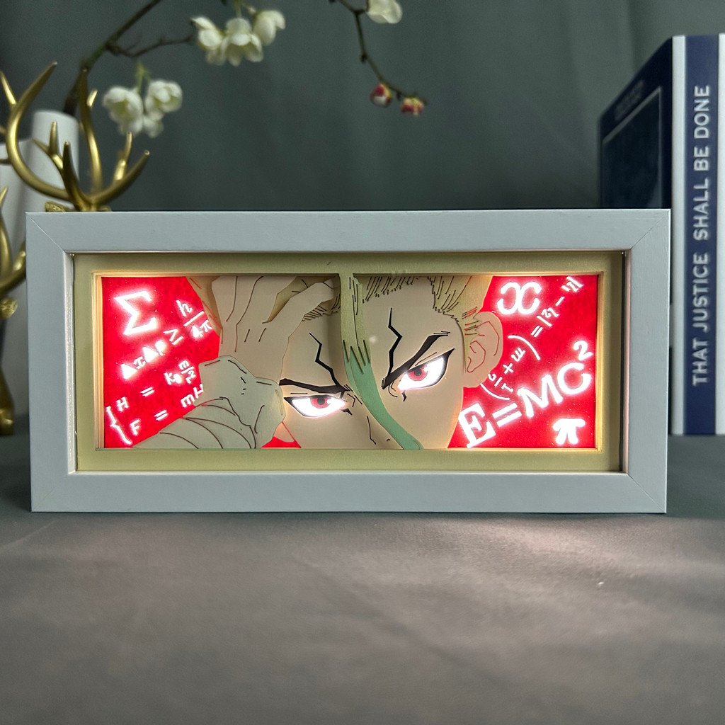 . Paper Cut Light Box Anime Dr Stone For Home Bedroom Decoration Manga -