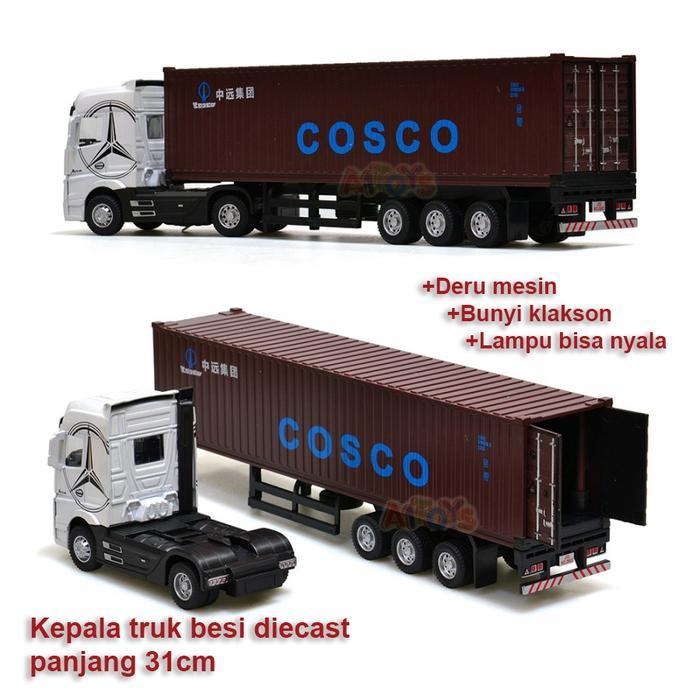 Diecast Truk Hino Trailer Truk Tangki Shell Truk Mercedes Actros Truck