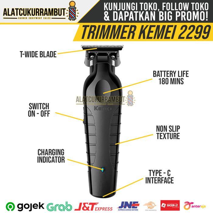 Kemei 2299 Alat Cukur Rambut Jenggot Kumis Mesin Cukur Trimmer Kemei