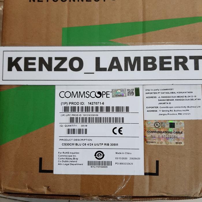 Kabel Lan Utp Cat 6 Commscope 50Meter / Commscope Cat 6 / Commscope
