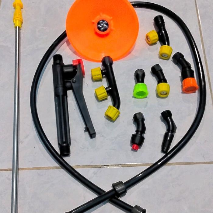 PAKET SPRAYER ELEKTRIK SEMPROT 8 NOZZLE BERBEDA KABUT HALUS SELANG