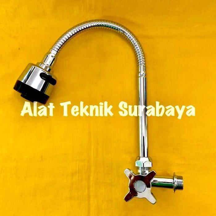 ID KRAN ANGSA ELEAF / FLEXIBEL SINK STAINLESS STEEL CUCI PIRING KERAN TEMBOK DAPUR WASTAFEL