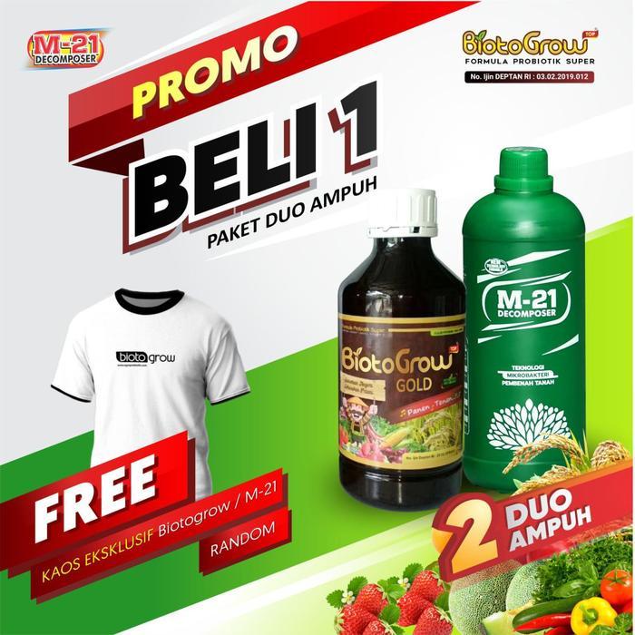 Biotogrow dan M21 Decomposer Paket Duo Ampuh Pupuk Tanah dan Tanaman Formula Probiotik
