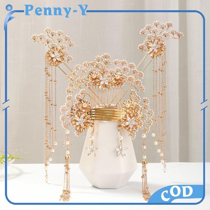 Tusuk Konde Cina Aksesoris Jepit Rambut Cina Hiasan Kepala Pengantin