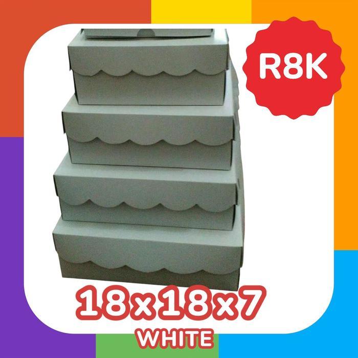 GROSIR [1pack=100pc] BOX R8K WHITE DUPLEX IVORY Dus Kotak Kardus Kue Nasi Berkat Hantaran