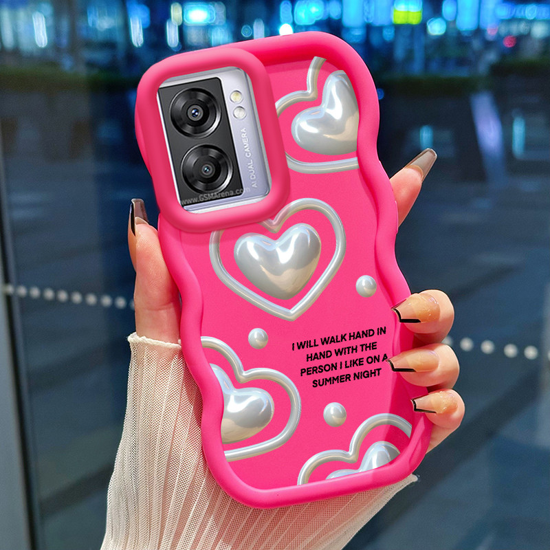 Casing Hp Untuk OPPO A57 2022 A77 2022 A57s A57e A77s Case Hati Perak Cesing Polos Kasing Macaron ge