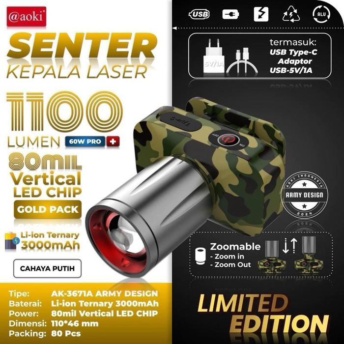Aoki Senter Zoom Loreng/ Army Ak-3671A/3672K