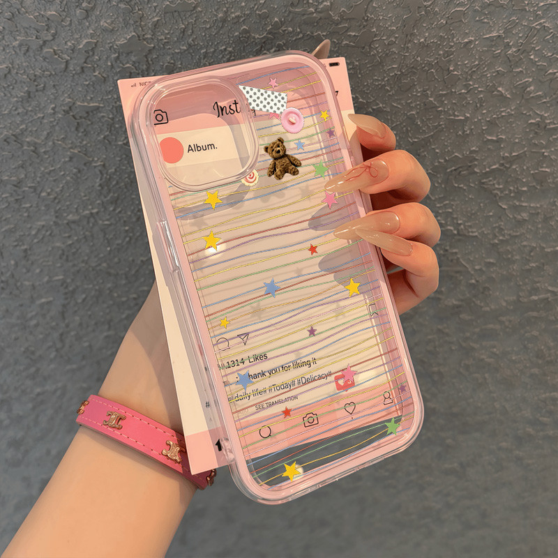 Pelangi Teddy Bear Lineart Case Hp Oppo A6C  Reno 15F A6X A6T A6S Pro 14F A3X A5X A5 Pro A5I Pro A5 