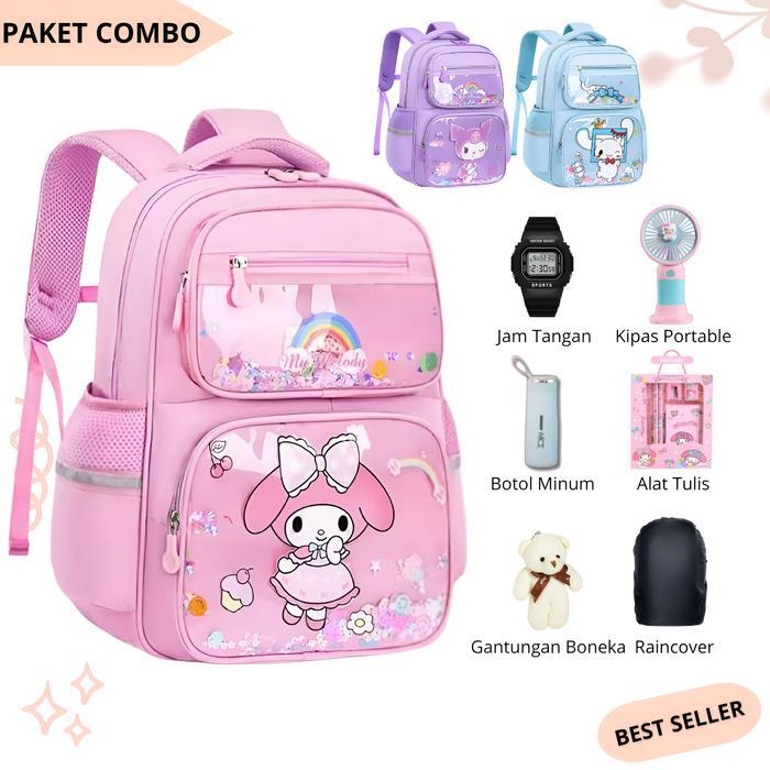 ORIGINAL Tas Ransel Sekolah Anak Perempuan Fashion Sanrio Imut Lucu Tas Punggung Anak Cewek TK PAUD