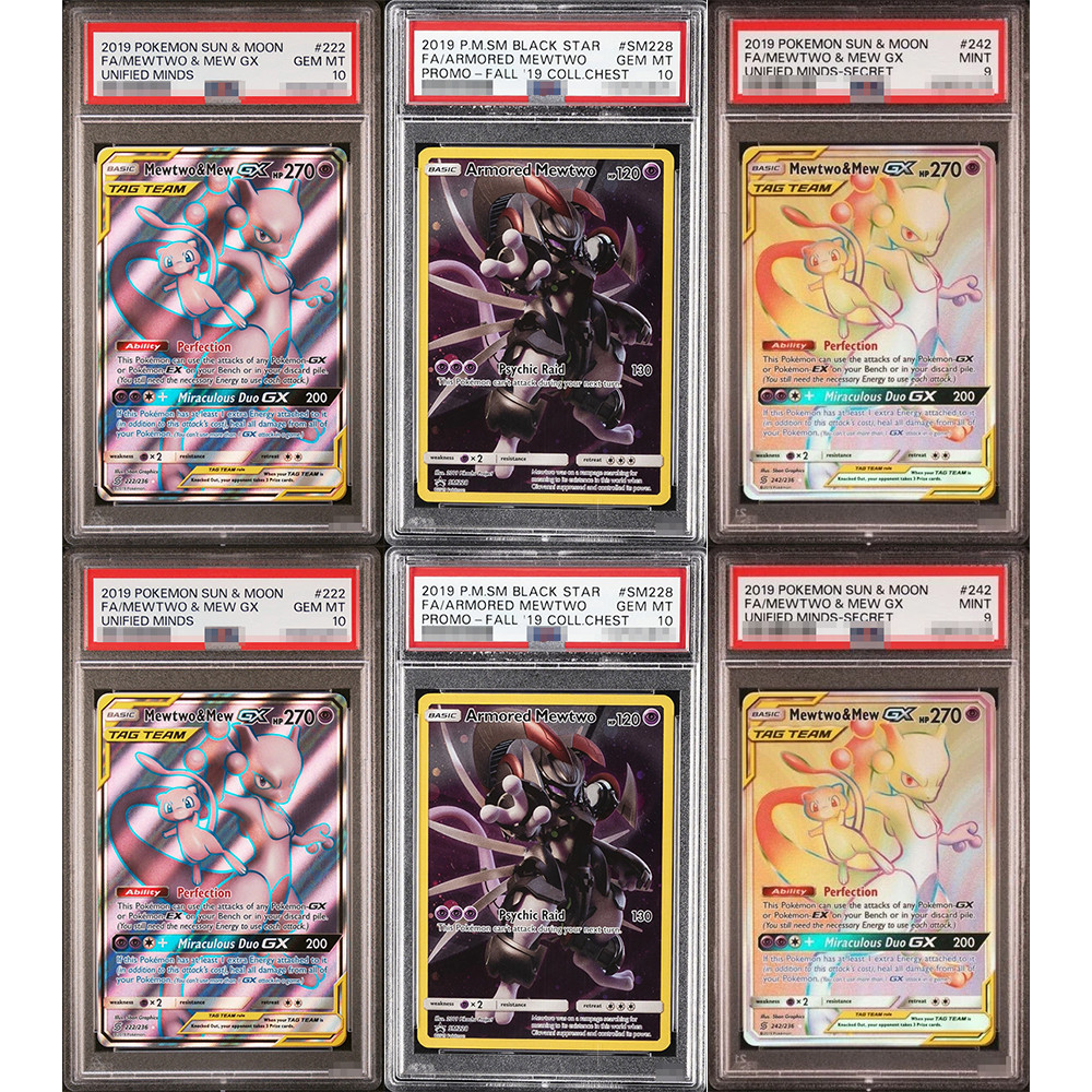 2019 P.m.sm Ptcg Diy Proxy Graded Collection Card Black Star Fa/armored Mewtwo Promo-Fall