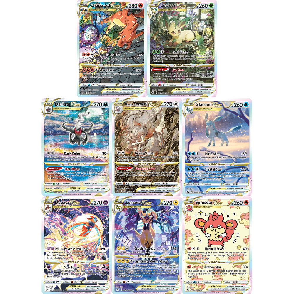 DIY PTCG Collection Cards Glaceon Zeraora Zoroark Vstar GG56/GG70 EN Self Made Single Card Classic