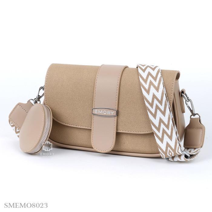 DISKON BAG EMORY Narani SMEMO8023 Tas Wanita Kanvas Tahan dengan Tali Zigzag dan Akses Mini Brand