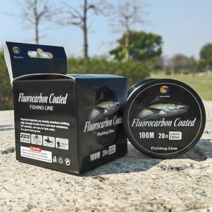 Benang Pancing Transparan Ikan Besar Fishing Line Fluorocarbon Coated Ikan Air Laut Senar Pancing