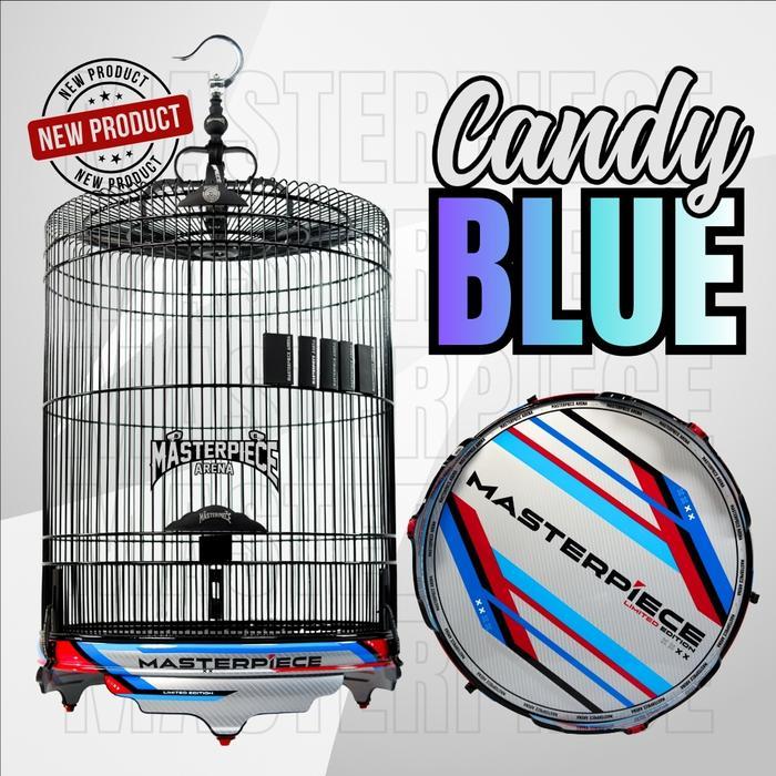 Sangkar MASTERPIECE CANDY BLUE (New Product), Sangkar Murai Batu, Ruji Bambu, Ukuran No. 2 Diameter 