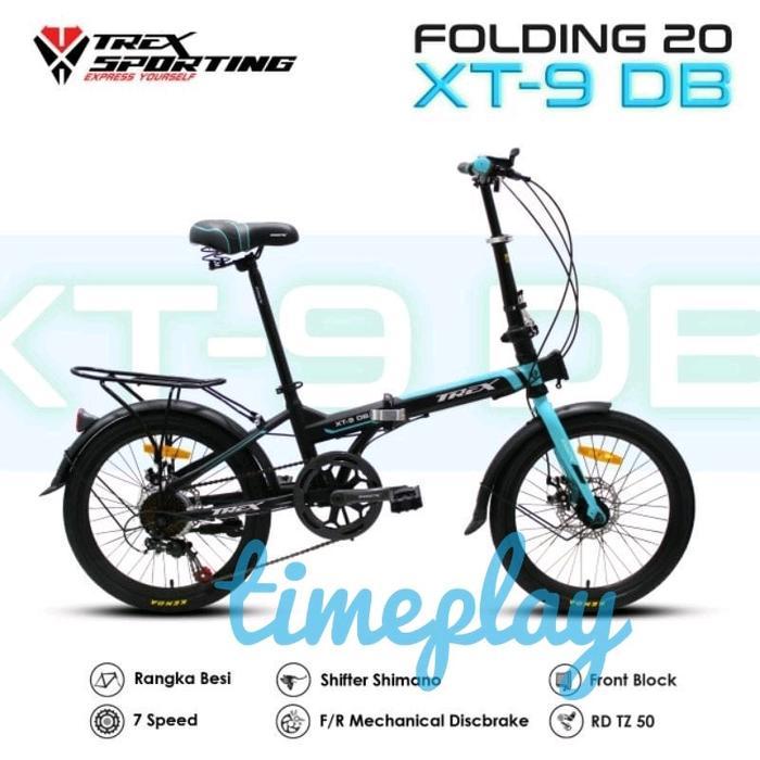 SEPEDA LIPAT 20 inch TREX XT 9 DB SHIMANO 7 SPEED DISC BRAKE FOLDING BIKE - -, -