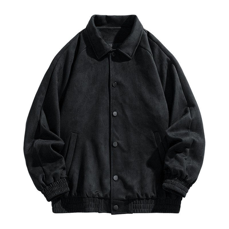 . 2024 Oversized Aviator Jacket Fashion Casual Suede Flip Lining -