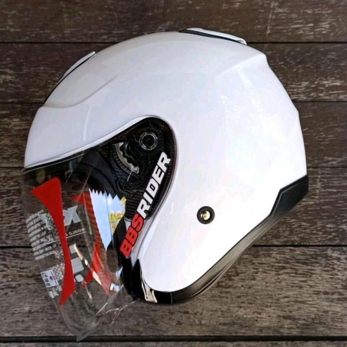 HELM KYT KYOTO R SOLID WHITE / PUTIH ORIGINAL - HALF FACE SINGLE VISOR