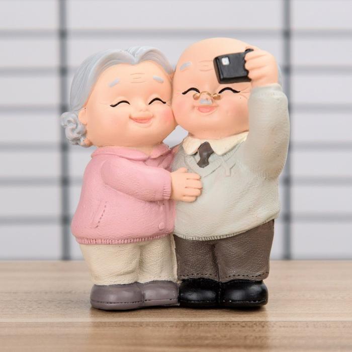 miniatur pajangan boneka resin Hiasan Pajangan Patung Sepasang Kakek Nenek kakek nenek opa oma plus