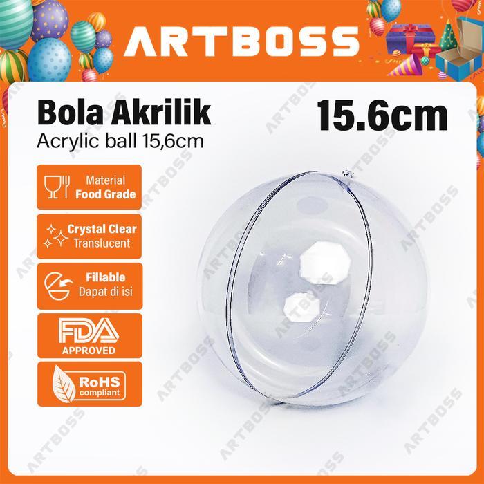BISA TERMIN ARTBOSS 15cm Bola akrilik transparan Acrylic transparent ball bola natal bening