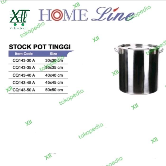 TERLARIS HOME CQ143~45A Stock Pot Tinggi 45X45 Cm ~ Panci Tinggi Stainless Selamat Berbelanja