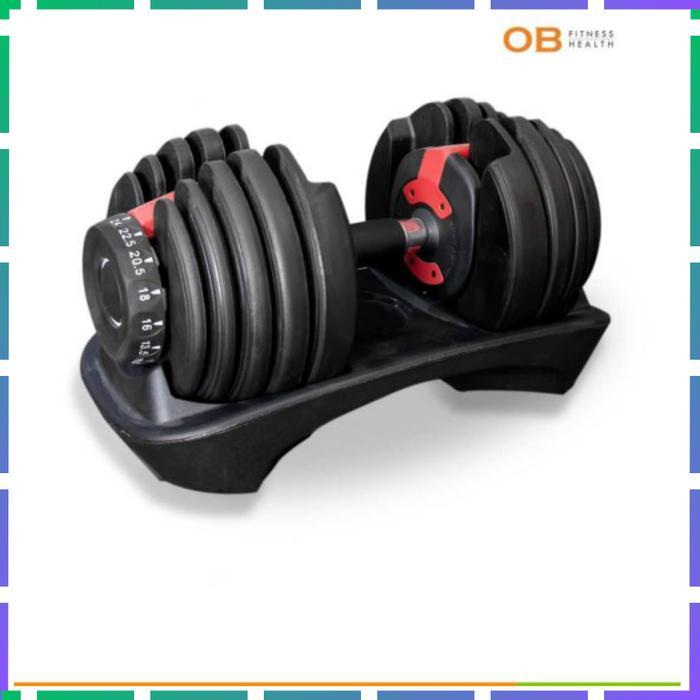 Adjustable Dumbell 24 Kg OB FIT untuk Gym Fitness