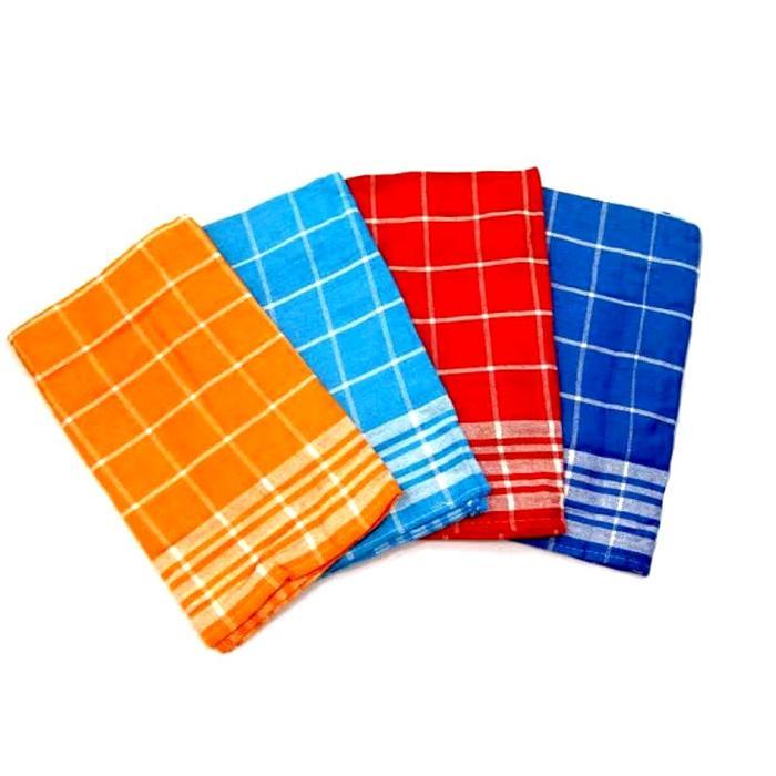 Serbet Warna Premium 6pcs Bahan Katun Tebal Meresap Air Ukuran Besar kain lap serbet dapur
