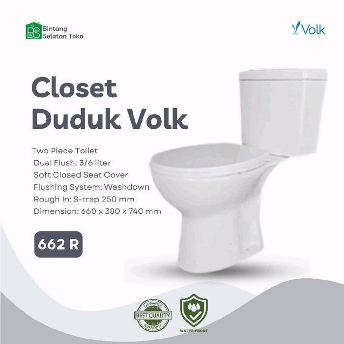 KLOSET DUDUK DUAL FLUSH/ CLOSET TWO PIECE TOILET VOLK 660 EKONOMIS