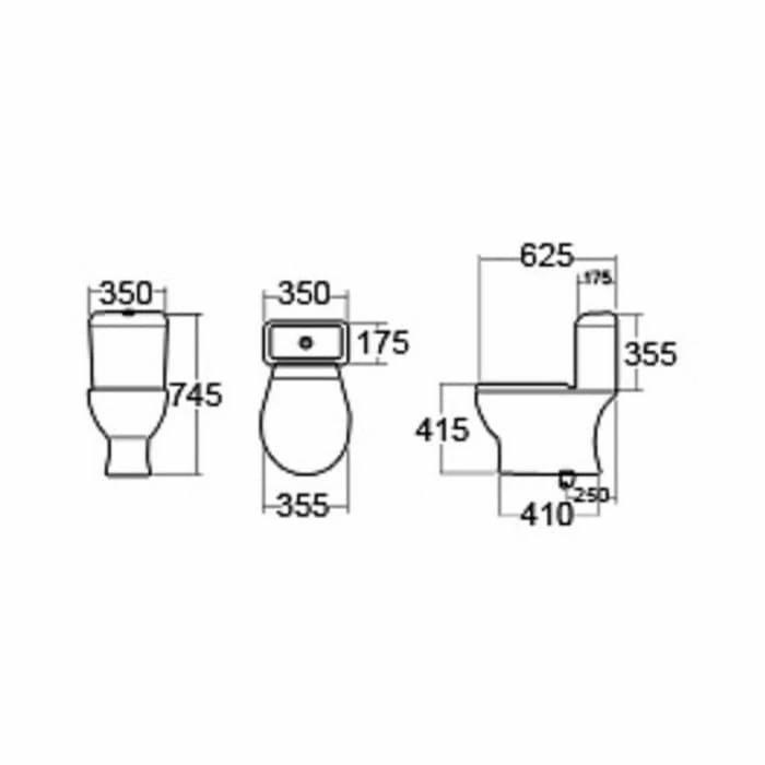 CLOSET KLOSET TOILET DUDUK MONOBLOK OULU C 633 PAKET HEMAT