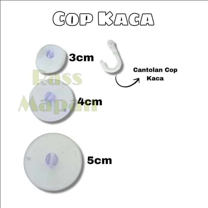 5 PCS Karet Ambalan Cop Kaca Tipis Cantolan Bulat Kaca 3 4 5 cm Kayu