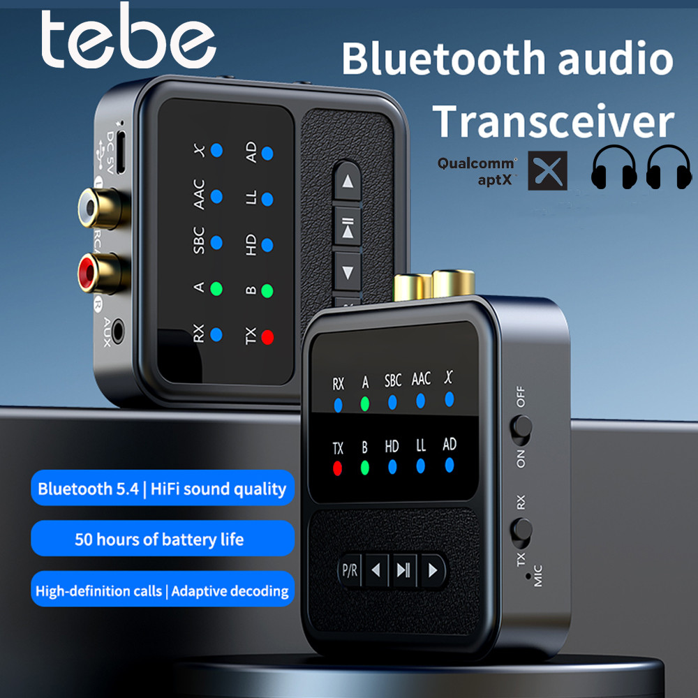 Tebe QCC Bluetooth 5.4 Audio Receiver Transmitter Adapter AAC/aptX/aptX-LL/aptX-HD/aptX-AD RCA Aux