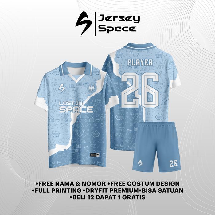 JS19 - Custom Jersey Futsal Jersey Sepakbola Jersey Full Printing Free Design Nama Nomor dan Logo