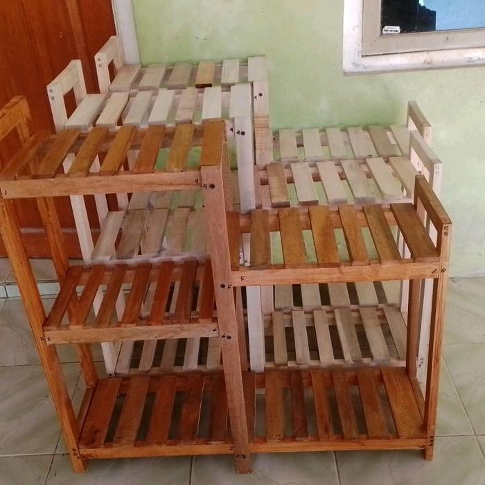 Rak Kayu Galon Dispenser Mejikom Mini 70X20X75- Rak Serbaguna Tbk