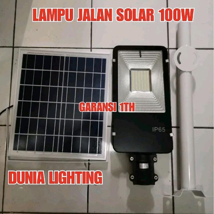 LAMPU JALAN TENAGA SURYA 100 WATT 100w PJU TWO IN ONE SOLAR CELL Panel 100WAT W