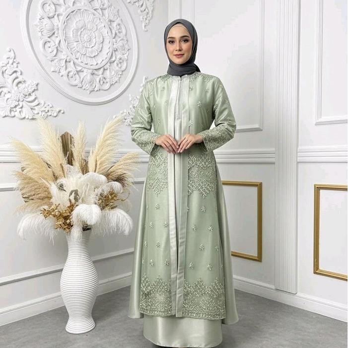 Gamis Tile kristal satin bahan adem rellpeck Dress Wanita Muslim Dewasa Mewah