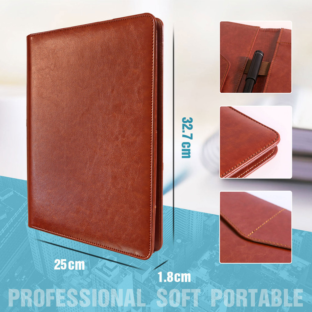 Multifunctional Conference Folder A4 Business Stationery Folder PU Leather Contract File Folders
