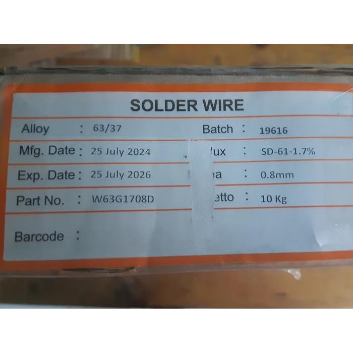 Timah Solder Solderindo 0.8Mm Alloy 60/40 250Gram 63/37 1Kg / Solder Wire