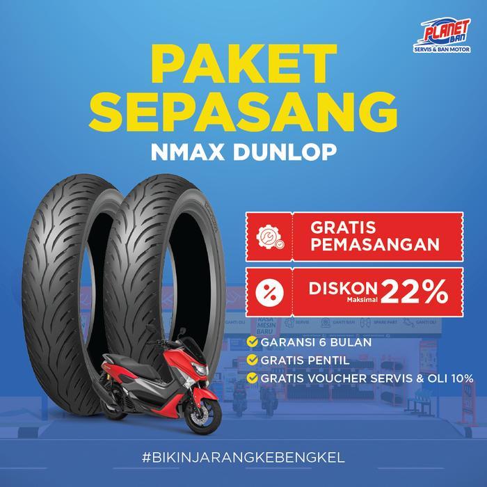 Sepasang Ban NMAX - Ban Motor Depan Belakang NMAX - DUNLOP SCOOTSMART 2 Ring 13 120/70 dan 140/70