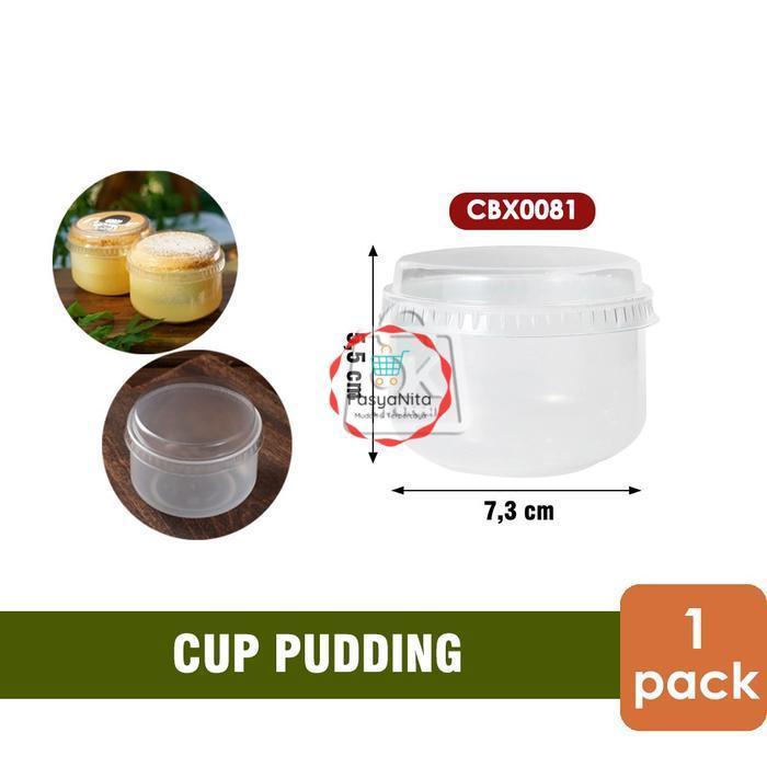 READY STOCK Cup Pudding 163ml Cup Plastik Dessert Jelly Puding + Tutup (isi 5pcs) - 163ml + Tutup-