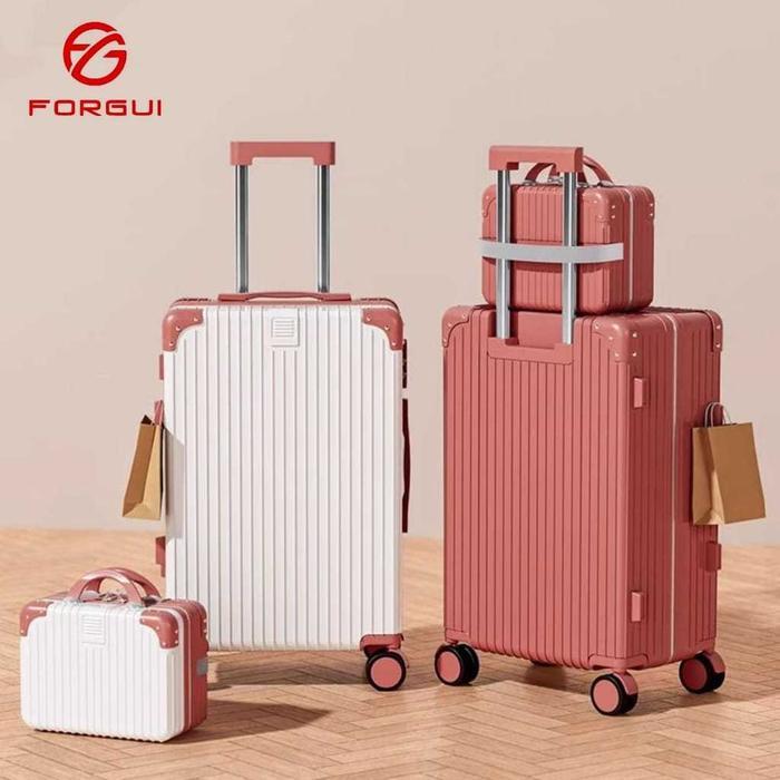Forgui koper Kabin 20 Inch Bagasi tas koper besar anak perempuan 24 Inch koper Mini 18 Inch
