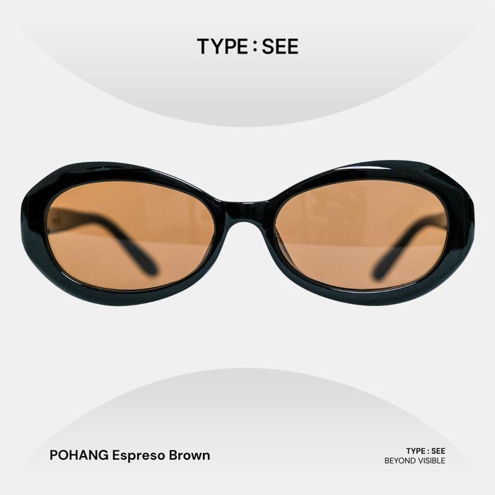 TYPE:SEE - POHANG Kacamata Hitam Oval Chunky Vintage Sunglasses Pria Wanita - UV400 Protection