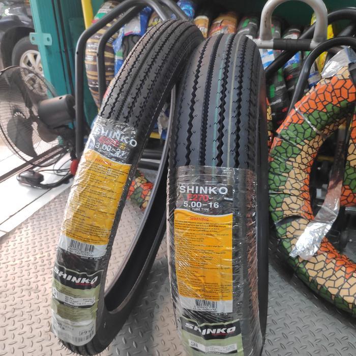 Shinko E270 E 270 300-21 + 500-16 black ban custom salur