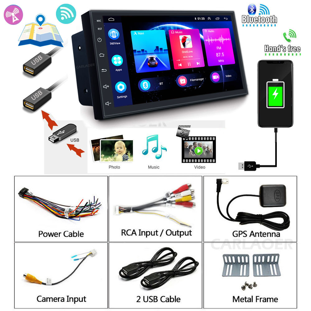 . Android 12 2 Din Car Radio Multimedia Video Player Universal 7 Auto -