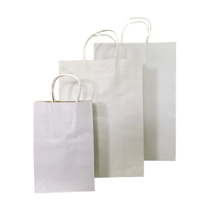 PAPER BAG PUTIH POLOS TALI KERTAS TEBAL TAS SOUVENIR KADO ULANG TAHUN