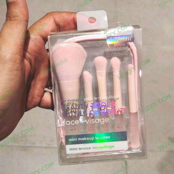 MINISO Mini Makeup Brush Set with Storage Case (isi 5pcs) Promo Premium