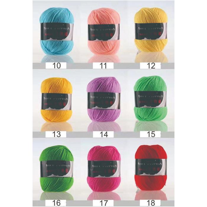 Benang Rajut Milk cotton 3Ply Polos