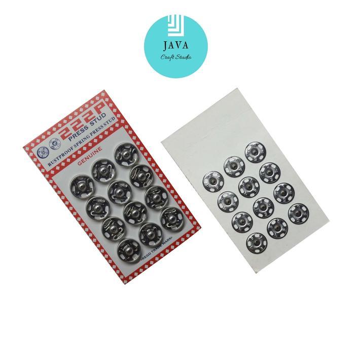 Kancing Cetet Baju Kebaya Ukuran 12 mm Warna Nikel Per Kaplet